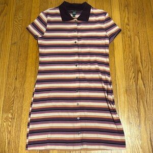 ✨ Stretchy Striped Dress with Collar ✨